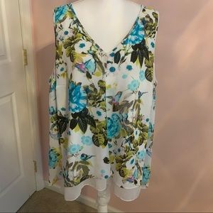 Worthington Sleeveless Double Layer Blouse 2X NWOT